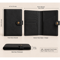 Dompet Paspor Kulit Asli RFID dengan Penutup Kancing dan Logo Kustom