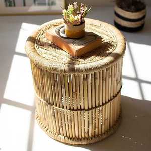 Round Coffee <b>Table</b> Vintage Rattan Pedestal Side <b>Table</b> Style Modern Rattan Creative Living Room Home Furniture Tea Coffee <b>Table</b> - Product Image 5