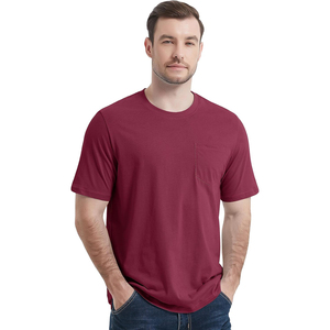 2025 superventas antiarrugas 100% algodón hecho bolsillo camisetas logotipo impreso personalizado duradero liso para Hombre Camisetas hechas en Pakistán - Product Image 3