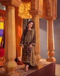 Fabricante personalizado mujer tradicional afgano elegante seda Salwar Kameez tradicional afgano étnico prenda 501 piezas para - Product Image 5