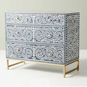 Cómoda con incrustaciones de hueso para dormitorio, armario de tocador para casas modernas, muebles con incrustaciones de hueso hechos a mano para almacenamiento de dormitorio - Product Image 1