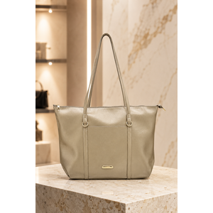 Bolso Bandolera Beige de Moda con Correa Única, Cierre de Cremallera, Forro de Nailon, Bolso de Mano y Hombro con Accesorios Gratis - Product Image 1