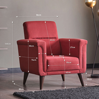 Fauteuil Bergère de Luxe en Velours pour Hôtel, Salon, Bureau, Villa, Appartement - Chaise Longue Extensible pour la Détente