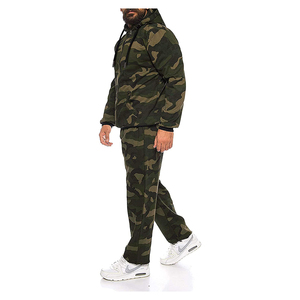 Wholesale <b>Men</b> Winter Cotton Fleece Tracksuit Two Piece Sportswear Set Long Sleeve Zipper <b>Jacket</b> Jogger Pants <b>Camo</b> Design Hooded - Product Image 2
