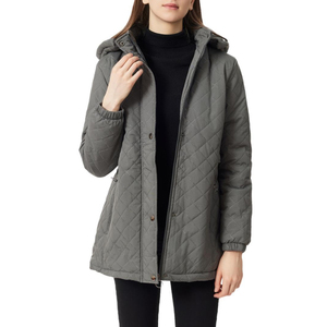 Extérieur ROYAL VERT FEMME Logo personnalisé Veste respirante Remplissage en coton 100% Chaud Ajusté Élégant Capuche amovible authentique - Product Image 6