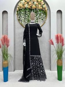 Conjunto Salwar de ropa india y pakistaní de tamaño personalizado con detalles de encaje Kurti Plazzo y Dupatta Gotta - Product Image 2