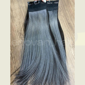Longueur personnalisée CLIP IN Extensions de cheveux vietnamiens Texture droite brillante humaine vierge pour salon et usine - Product Image 1