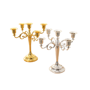 Candélabre à 5 bras en métal plaqué or fait à la main pour la décoration de la maison et de mariage en métal pur forme personnalisée - Product Image 3