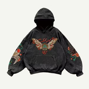 Sudadera con Capucha Casual para Hombre, con Parches 3D, Estampado Floral de Calaveras, Ecológica, Resistente al Viento, Tela Francesa Suave, Logotipo Bordado, Invierno - Product Image 5