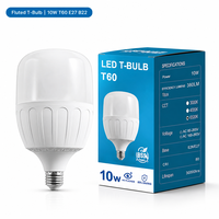 Ampoule LED T60 à colonne rayée haute puissance 10W, forme T, E27 B22 AC85-265V, économie d'énergie, protection des yeux, pour chambre, balcon, véranda