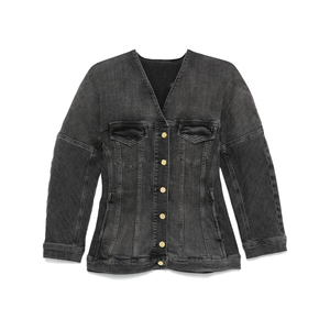 Veste en jean la plus vendue pour femmes Veste en cuir gris Veste en jean courte pour femmes de haute qualité fabriquée au Pakistan personnalisée ODM OEM - Product Image 1