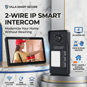 Kit <span class=keywords><strong>Interphone</strong></span> Vidéo Intelligent IP Hiwink 2K 2 Fils WiFi Tuya Alexa Face ID avec Station Extérieure en Aluminium et Cache Pluie Noir - Product Image 3