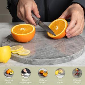 Tabla de cortar de mármol brillante gris con diseño minimalista perfecta para cortar servir hornear y elegante exhibición de cocina moderna - Product Image 3