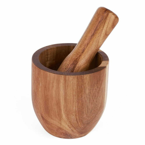 Mortero de madera hecho a mano clásico de calidad superior directo de fábrica, molinillo de cocina ecológico, herramienta para especias y hierbas - Product Image 6