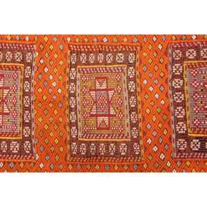 Grand tapis turc vintage de 5,6 x 7,7 pieds, tapis en laine à motifs floraux orange - Product Image 3