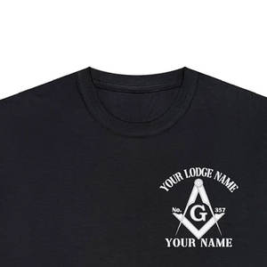 T-shirt classique maçonnique pour hommes, avec compas carré, Lodge maçonnique, en coton imprimé, T-shirt graphique maçonnique - Product Image 2
