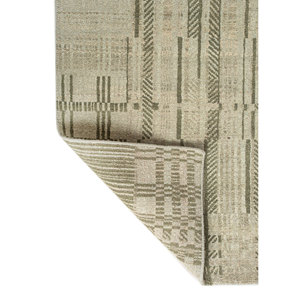 Alfombras de Lana Anudadas a Mano Kavi Green Lnr-1501 (Cs-02) con Patrón Geométrico Abstracto para el Hogar, para Pasillo, Rectangulares, para Adolescentes - Product Image 5