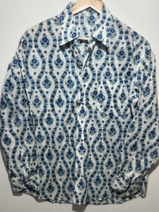 Chemise décontractée en coton imprimé à la main pour homme, élégante et tendance |   Collection de chemises à manches longues 100% coton à motifs floraux - Product Image 1