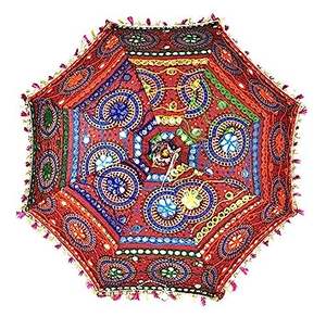 Parapluies Indiens Parasol Décoratif Soleil Parapluie En Gros Parasols De Mariage Décor Parapluies Brodés - Product Image 2