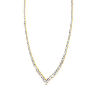 Collar de Tenis Chevron de Lujo con 22 Diamantes de Laboratorio, Color DEF, Claridad VVS/VS, Oro Blanco de 14K con Baño de Rodio, Venta al Por Mayor - Product Image 6