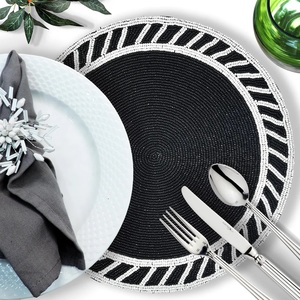 Latest Design Solid Color Table Glass Beads <b>Placemat</b> for Wedding Birthday Parties Banquets Decoration <b>Beaded</b> Table <b>Placemat</b> - Product Image 6