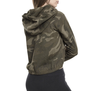 OEM Manufacturer Gray Camouflage Crop Hoodies Solid Breathable Autumn Printed Casual Women's Crop <b>Top</b> Hoodie - Product Image 6