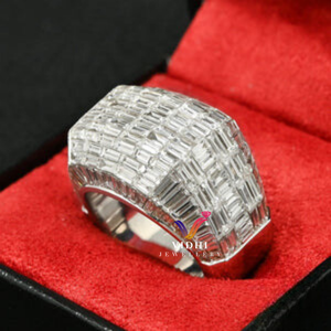 Vidhi bijoux FACE Bague en diamant de culture 18k personnalisée incrustation avec pierres bague en argent bague d'anniversaire de fiançailles certifiée - Product Image 3