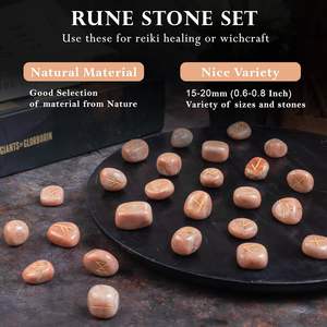 Juego de Runas de cristal-Juego de Runas de piedra lunar de melocotón de cristal curativo natural-Proveedor de juego de Runas de piedra lunar de melocotón para productos metafísicos - Product Image 5