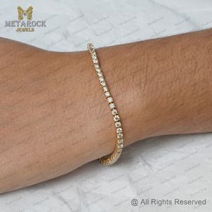 สร้อยข้อมือ tannis สีทอง14K ทำด้วยมือชุดง่ามเครื่องประดับเพชร IJ สีทองเทียบกับความบริสุทธิ์สร้อยข้อมือผู้หญิงเพชรแท้ - Product Image 2