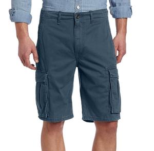 Short cargo en coton noir de haute qualité pour hommes, short noir décontracté à motif uni et respirant avec logo personnalisé - Product Image 1