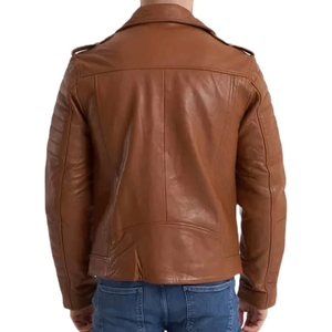 Blouson de moto noir en cuir véritable pour hommes Blouson de moto en cuir de course sur route blindé CE protégé pour hommes - Product Image 6