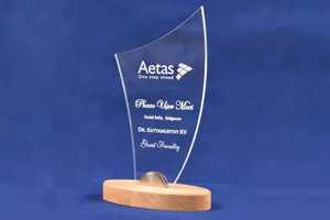 Blancs de trophée en acrylique de cristal de luxe faits à la main de l'Inde - Product Image 3