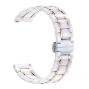 <span class=keywords><strong>Bracelet</strong></span> de montre en céramique de luxe 20 mm 22 mm à dégagement rapide pour Samsung Galaxy Active, <span class=keywords><strong>bracelet</strong></span> universel à maillons avec fermoir papillon - Product Image 5