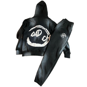 Chándales para hombre, venta al por mayor, ropa deportiva para correr, gimnasio, poliéster, algodón, lavado ácido, chándales para hombre - Product Image 1