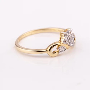 Women's 18K Yellow Gold Gemstone <b>Ring</b> R-10499 Classic Diamond Inlaid Prong Setting 14K Gold Plated Anniversary Gift Direct - Product Image 3