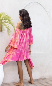 New Arrival 100% Cotton Off-the-Shoulder Long Sleeve A-Line Mini <b>Dress</b> Silk Lining for Women-Vintage Formal Occasions Breathable - Product Image 5