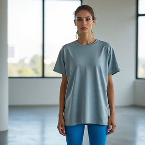 Femmes été Jogging lavage à l'acide t-shirts et shorts de cyclisme ensemble respirant Fitness porter deux pièces ensemble lavage à l'acide dames - Product Image 2