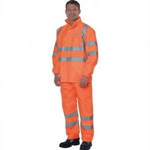 Pantalon de pluie orange haute visibilité pour une sécurité accrue, évitant toute identification erronée par tous les temps - Product Image 2