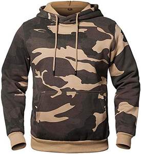 OEM logotipo personalizado de alta calidad de algodón elegante Streetwear de los hombres de invierno sudaderas con capucha de camuflaje de talla grande esencial gran oferta - Product Image 6