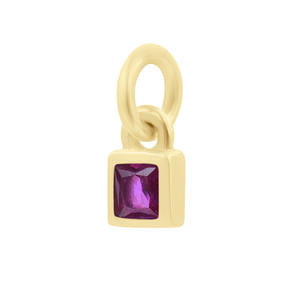 Pink <b>Ruby</b> Cubic Zirconium Square Shape 925 Sterling Silver Rhodium Gold Plated Wedding Charm Pendant for Jewelry Making <b>Necklace</b> - Product Image 2