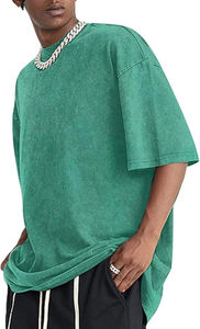 T-shirt à manches courtes et vêtements décontractés pour hommes T-shirts délavés à l'acide avec logo personnalisé en gros - Product Image 5