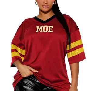 Maglia in Rete Streetwear con Etichetta Privata per Marchi di Moda, Logo Personalizzato, Jersey Oversize Unisex da Football Americano a Manica Corta - Product Image 1