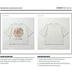 T-shirt streetwear pour homme, coupe ample, 100% coton, effet délavé personnalisé, 3D pour graphisme, ourlet brut, haute qualité, grammage élevé - Product Image 6