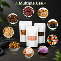 Sacs refermables en papier kraft blanc réutilisables, résistants à l'humidité et à la poussière, pour le stockage des grains de café, des fruits secs et des épices