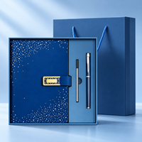 Coffret cadeau exécutif haut de gamme avec carnet à couverture rigide et stylo métallique pour événements d'entreprise, personnalisable
