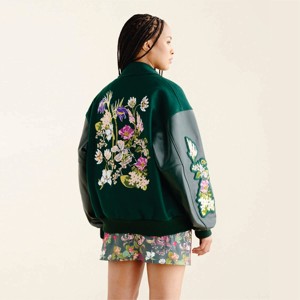 Letterman Varsity <b>Jackets</b> <b>Plus</b> <b>Size</b> <b>Men's</b> Leather <b>Jackets</b> Chenille Embroidery Color Block Ribbed Winter Baseball <b>Jackets</b> - Product Image 3