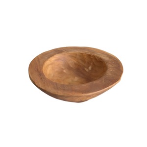 Cuenco de madera hecho a mano con acabado natural con diseño ovalado único, cuenco de madera decorativo elegante para servir y decorar el hogar - Product Image 4