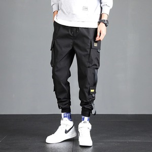 Nouveau modèle de pantalon cargo pour homme avec logo personnalisé pantalon de sport décontracté en tricot uni respirant avec poches - Product Image 5