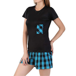 Meilleur arrivage ensemble de shorts pour femmes haute qualité coton polyester personnalisé respirant mode solide motif longueur genou vente en gros - Product Image 6