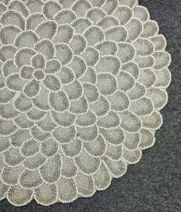 Handcrafted Beautiful <b>Beaded</b> round <b>Placemat</b> for Wedding Christmas Family Gatherings & Parties Table Decoration - Product Image 4
